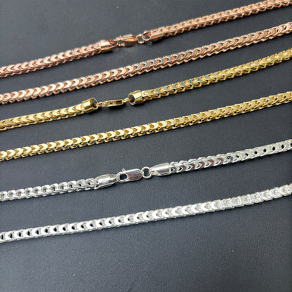 925 Sterling Silver 5mm Franco Chain Necklace