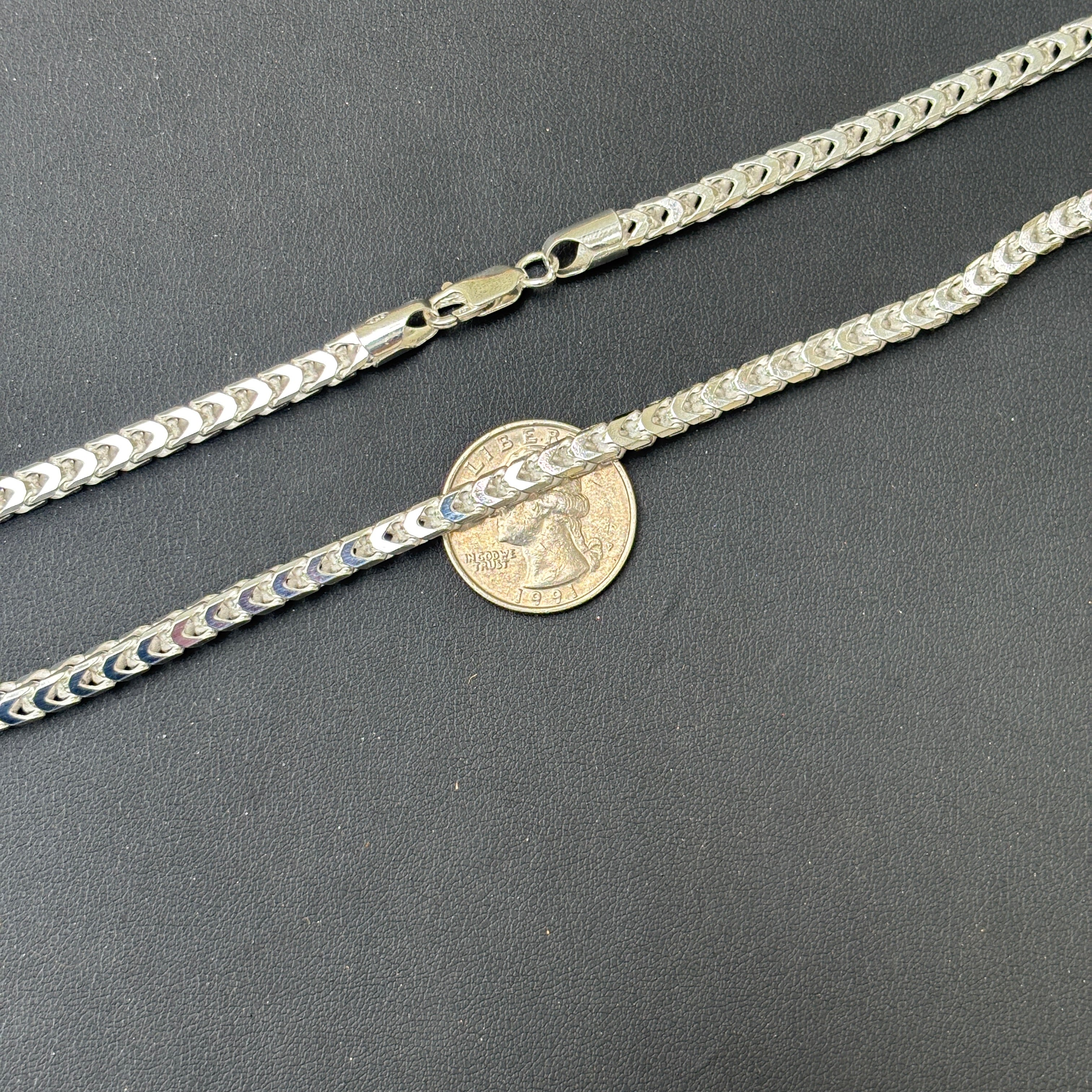 925 Sterling Silver 5mm Franco Chain Necklace