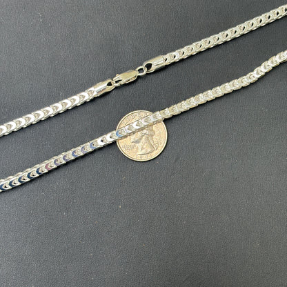 925 Sterling Silver 5mm Franco Chain Necklace