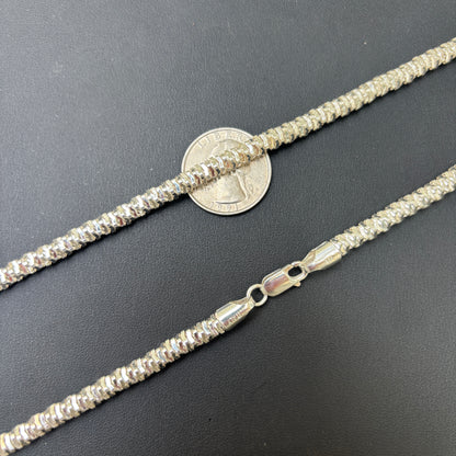 925 Sterling Silver 5mm Rock Chain Necklace