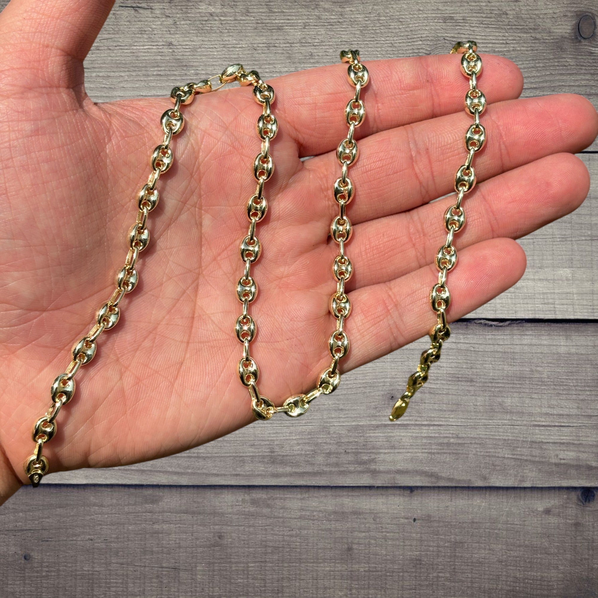 925 Sterling Silver 6mm Puffed Gucci Chain Necklace