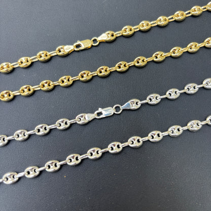 925 Sterling Silver 6mm Puffed Gucci Chain Necklace