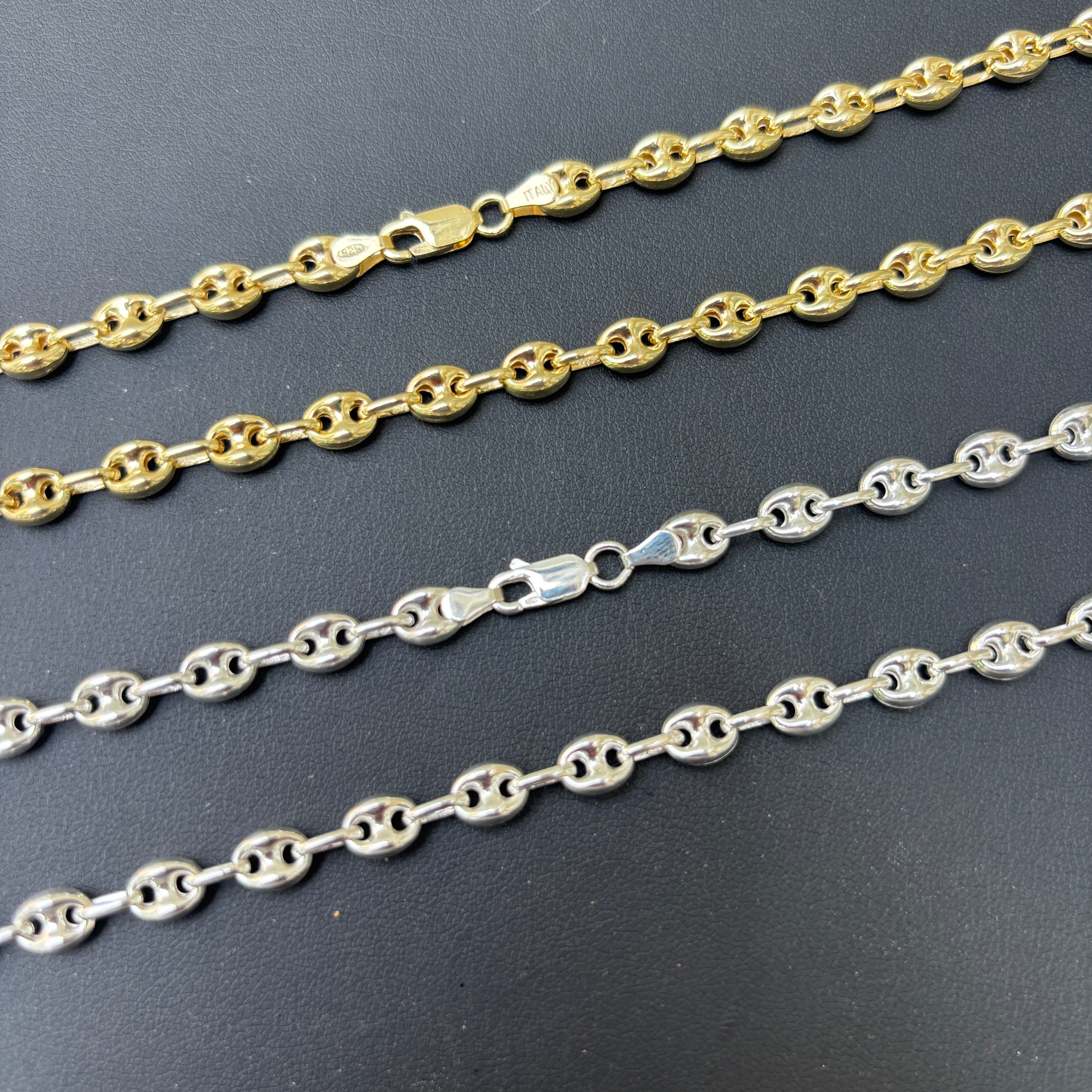 925 Sterling Silver 6mm Puffed Gucci Chain Necklace