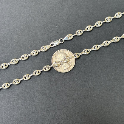 925 Sterling Silver 6mm Puffed Gucci Chain Necklace