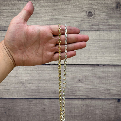 925 Sterling Silver 6mm Puffed Gucci Chain Necklace