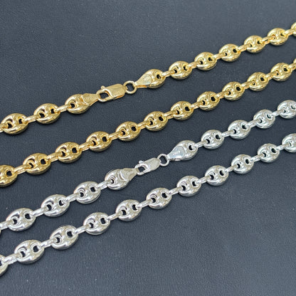 925 Sterling Silver 12mm Puffed Gucci Chain Necklace