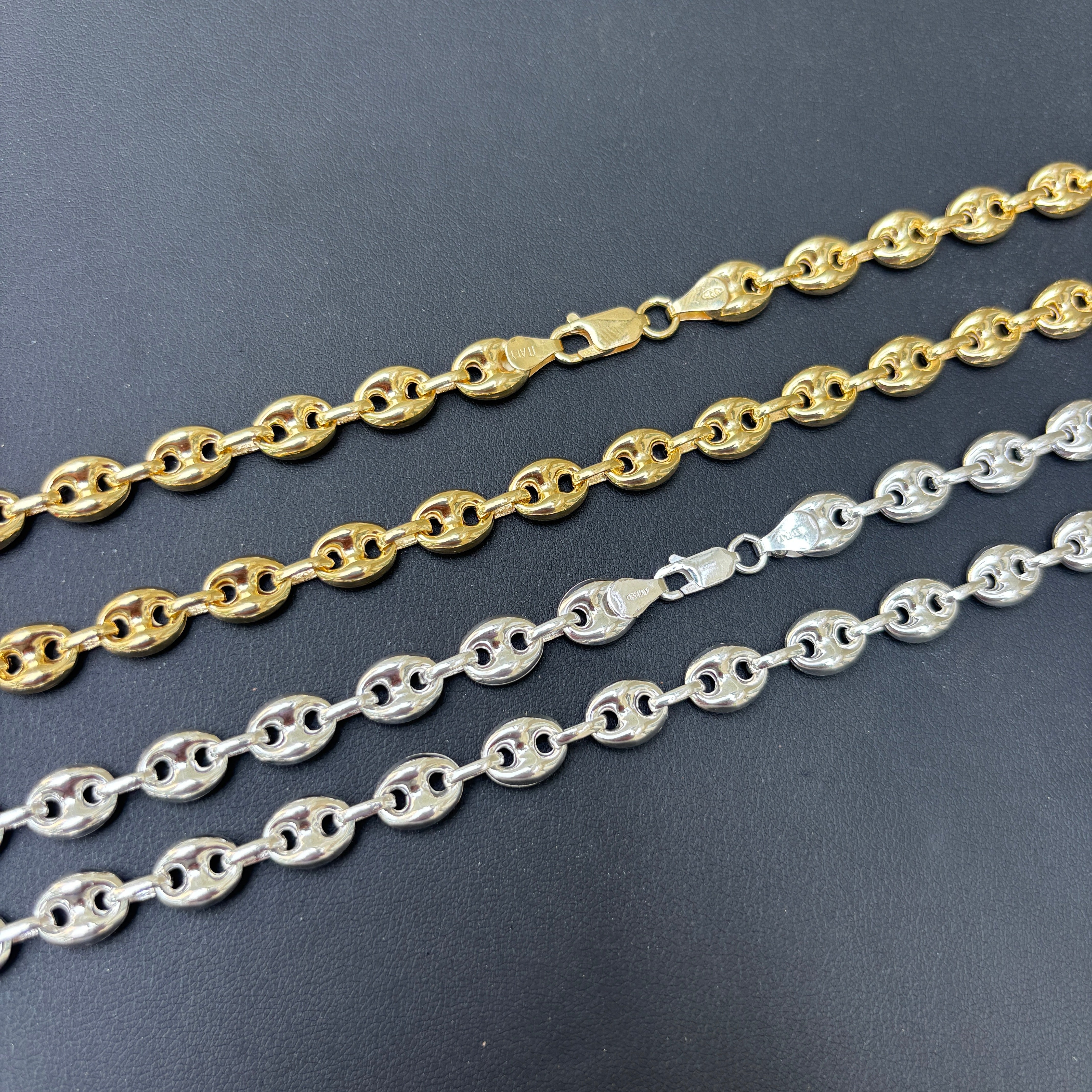 925 Sterling Silver 8mm Puffed Gucci Chain Necklace