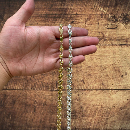 925 Sterling Silver 12mm Puffed Gucci Chain Necklace