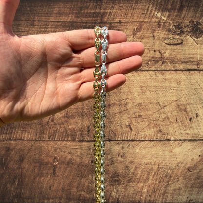 925 Sterling Silver 12mm Puffed Gucci Chain Necklace