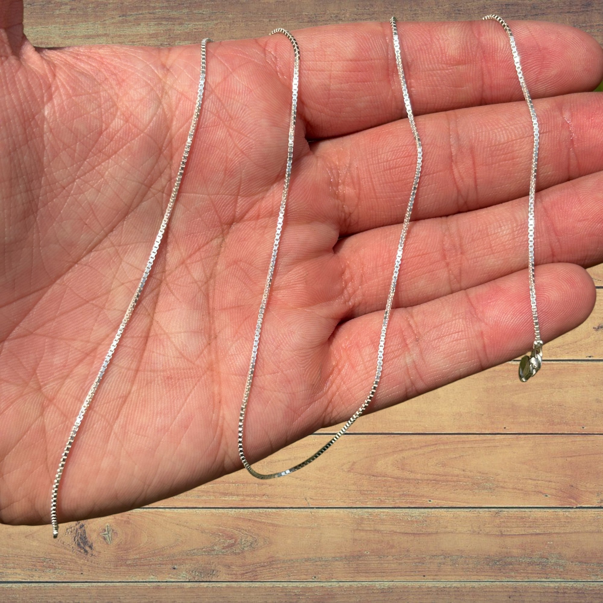 925 Sterling Silver 1mm Box Chain Necklace