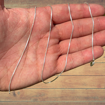 925 Sterling Silver 1mm Box Chain Necklace
