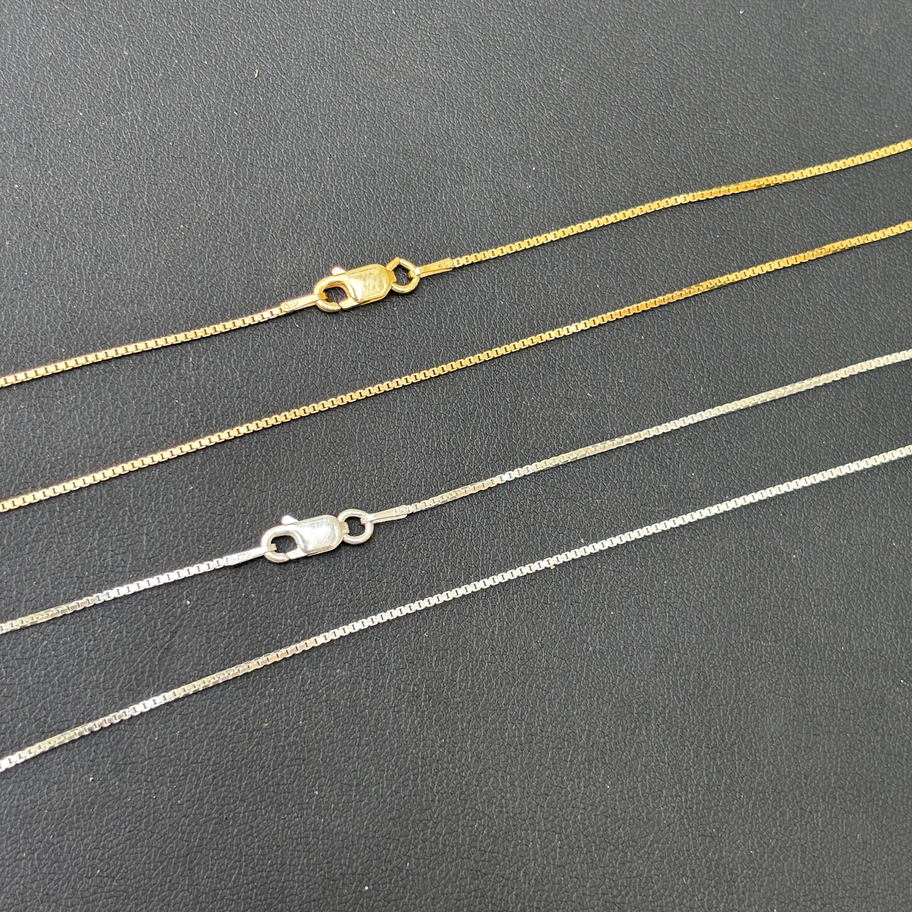 925 Sterling Silver 1mm Box Chain Necklace