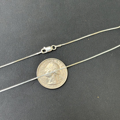 925 Sterling Silver 1mm Box Chain Necklace