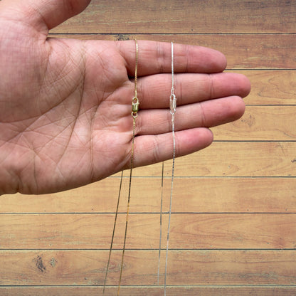 925 Sterling Silver 1mm Box Chain Necklace