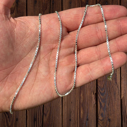 925 Sterling Silver 2mm Box Chain Necklace