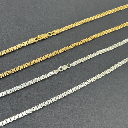 925 Sterling Silver 3mm Box Chain Necklace
