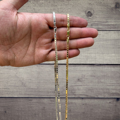 925 Sterling Silver 3mm Box Chain Necklace