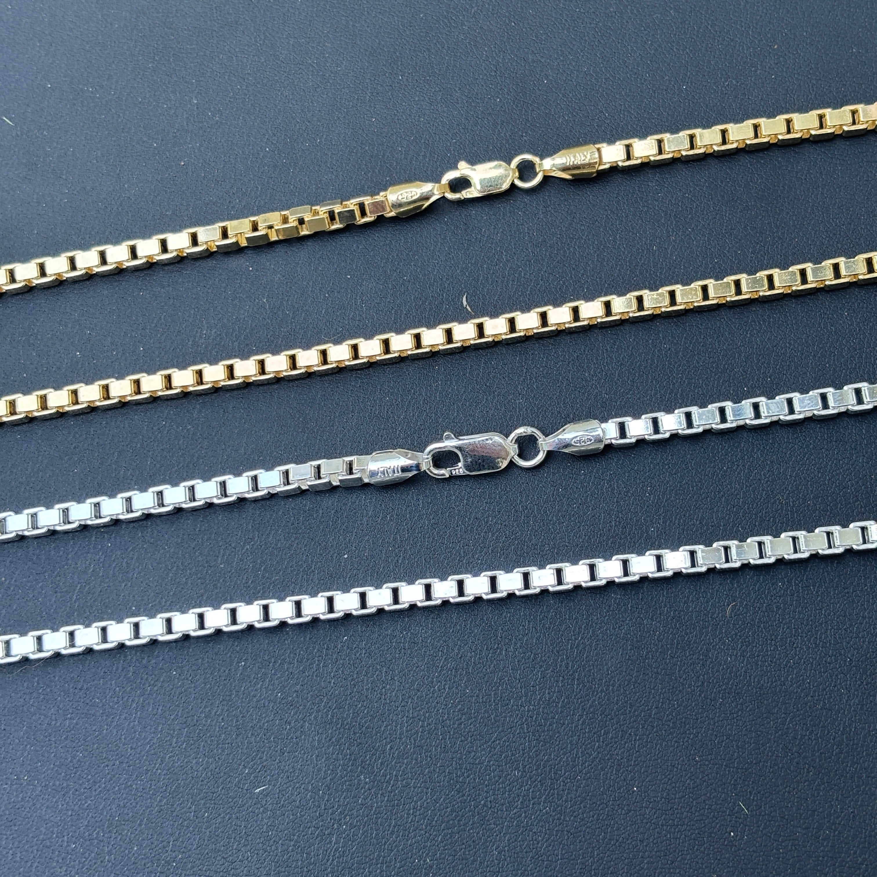 925 Sterling Silver 4mm Box Chain Necklace