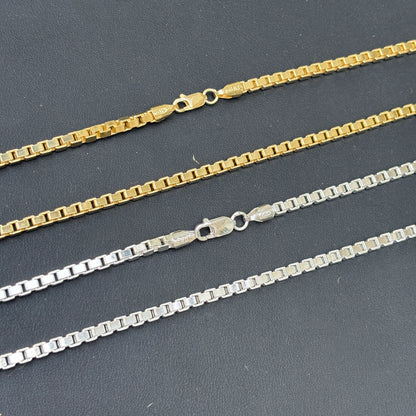 925 Sterling Silver 4mm Box Chain Necklace