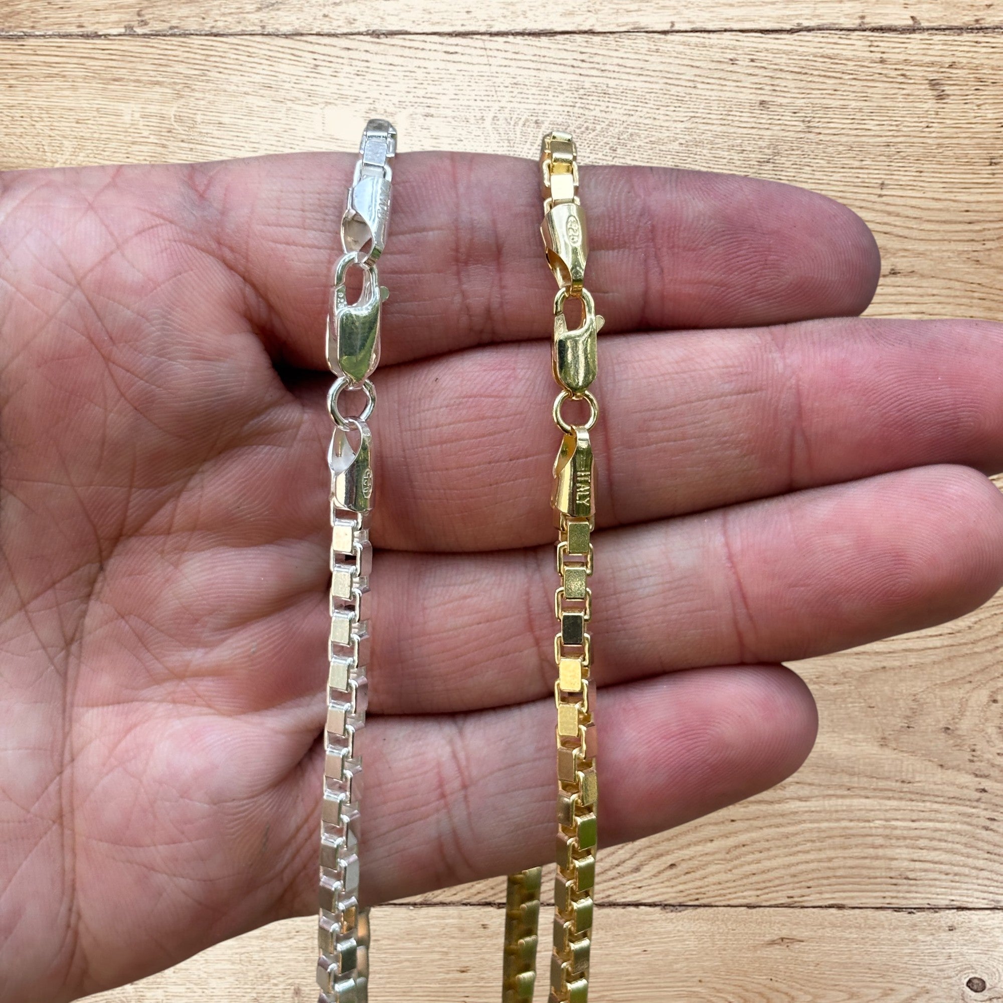 925 Sterling Silver 4mm Box Chain Necklace