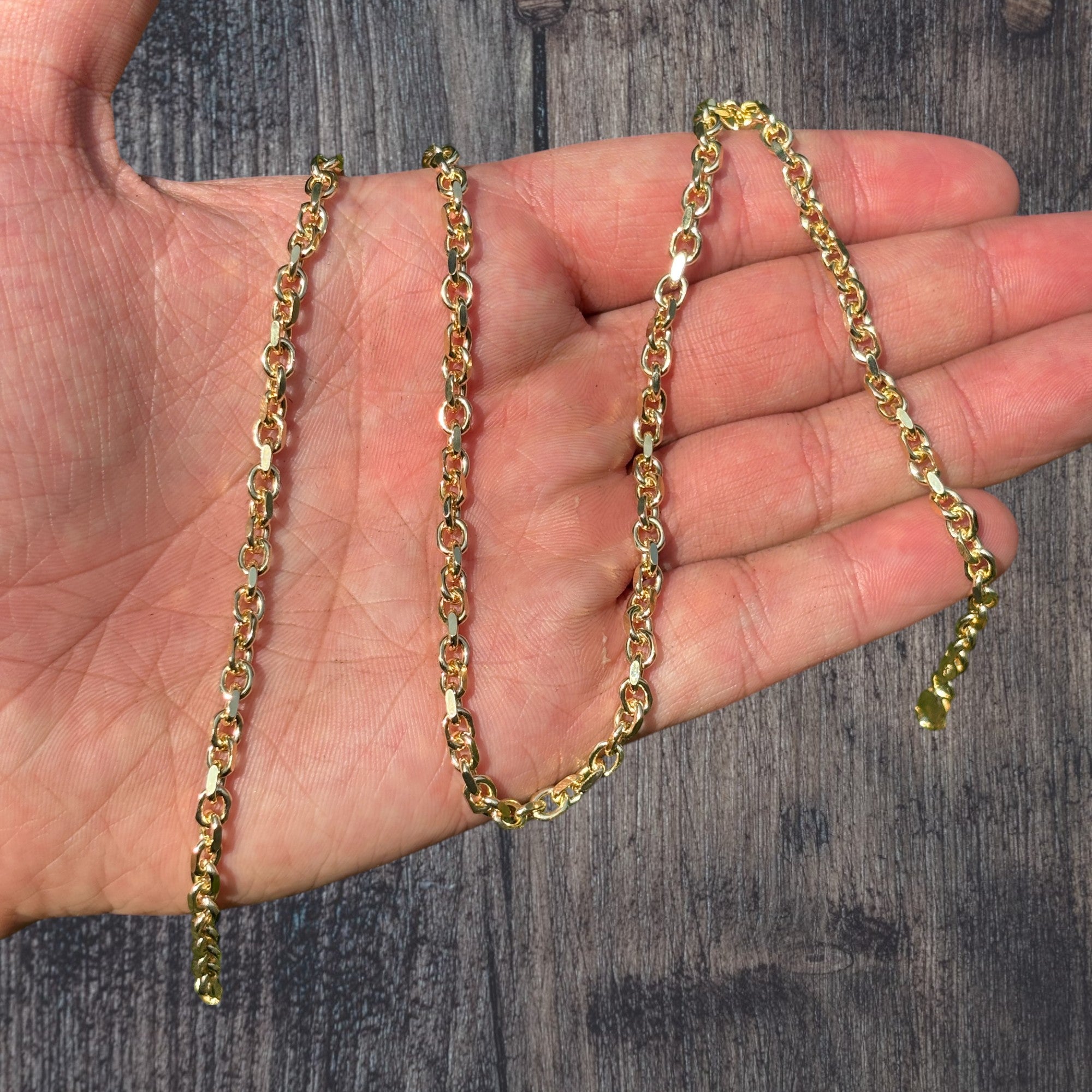 925 Sterling Silver 4mm Anchor Cable Chain Necklace