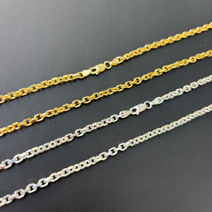 925 Sterling Silver 4mm Anchor Cable Chain Necklace