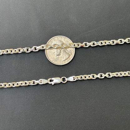 925 Sterling Silver 4mm Anchor Cable Chain Necklace