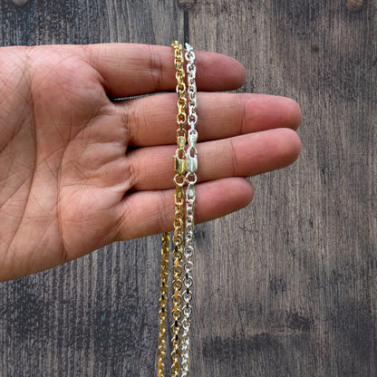 925 Sterling Silver 4mm Anchor Cable Chain Necklace