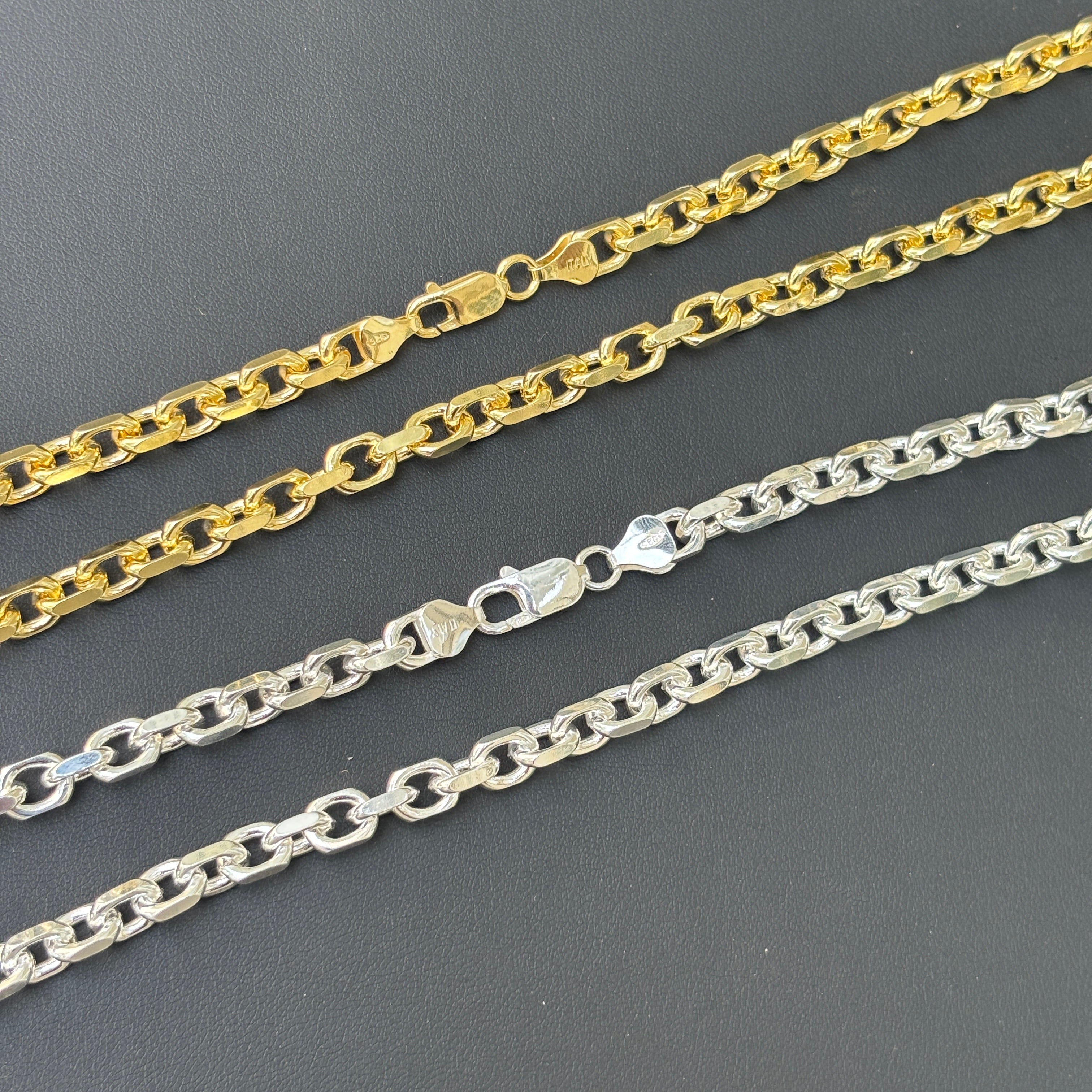 925 Sterling Silver 6mm Anchor Cable Chain Necklace