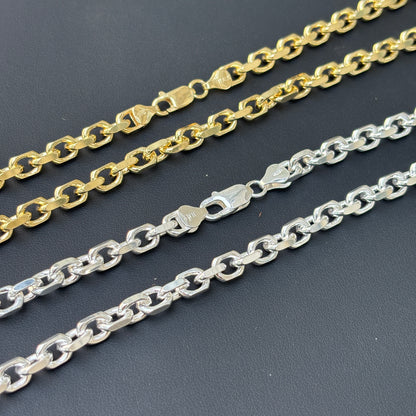 925 Sterling Silver 6mm Anchor Cable Chain Necklace
