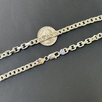 925 Sterling Silver 6mm Anchor Cable Chain Necklace