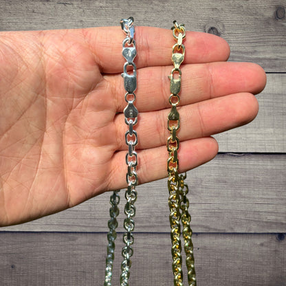 925 Sterling Silver 6mm Anchor Cable Chain Necklace