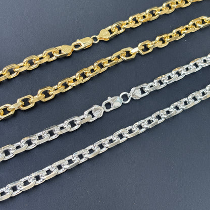 925 Sterling Silver 8mm Anchor Cable Chain Necklace