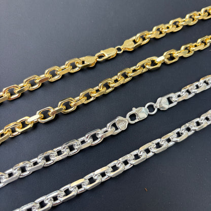 925 Sterling Silver 8mm Anchor Cable Chain Necklace