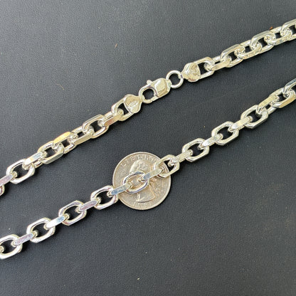 925 Sterling Silver 8mm Anchor Cable Chain Necklace