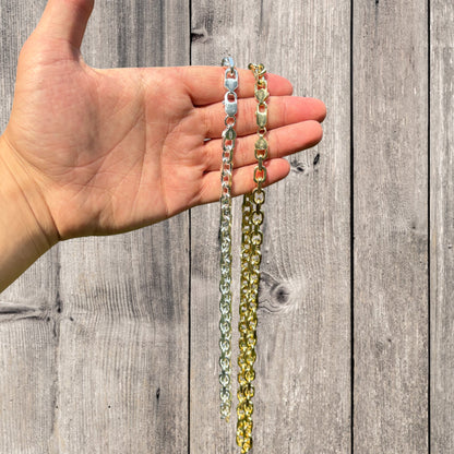 925 Sterling Silver 8mm Anchor Cable Chain Necklace