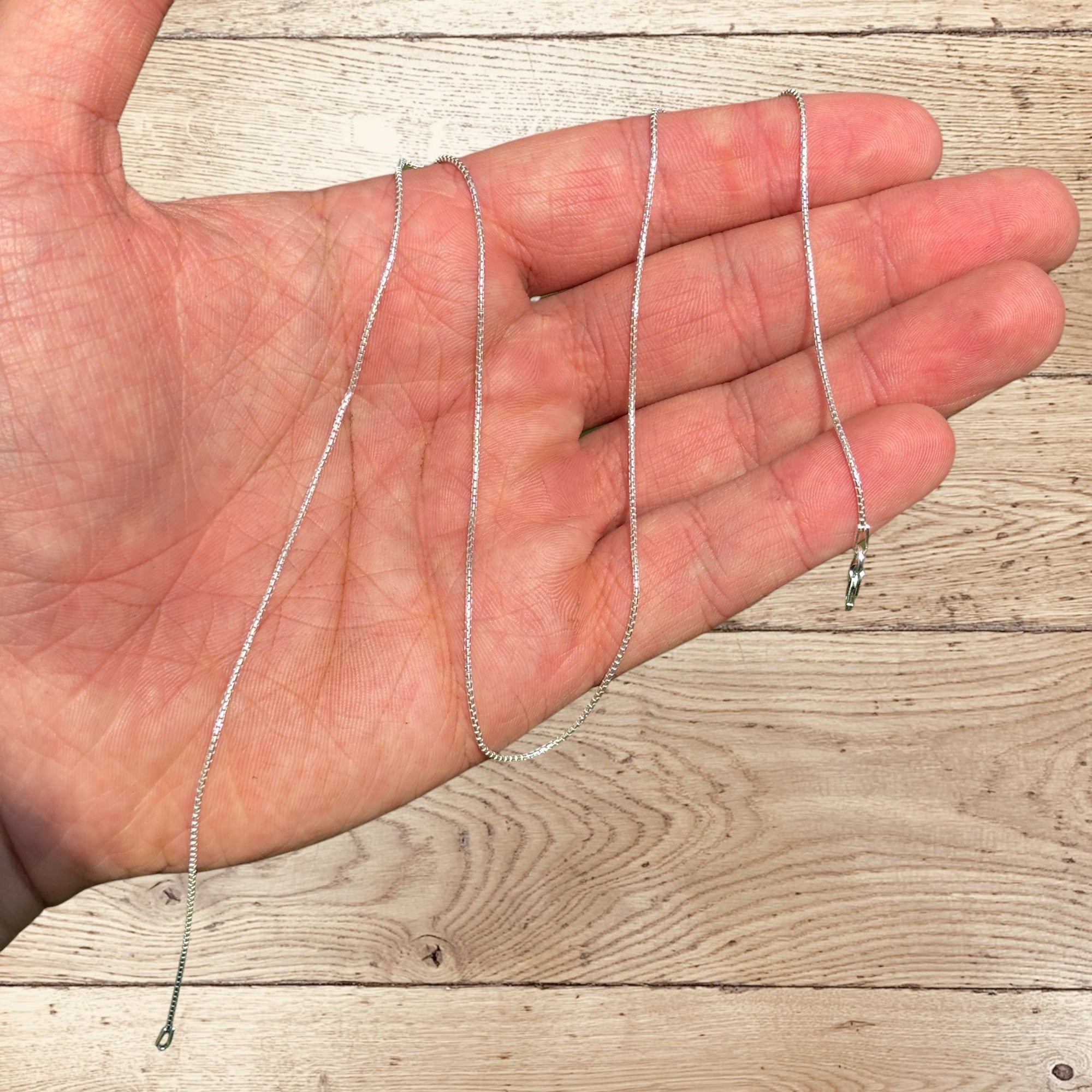 925 Sterling Silver 1mm Rounded Box Chain Necklace