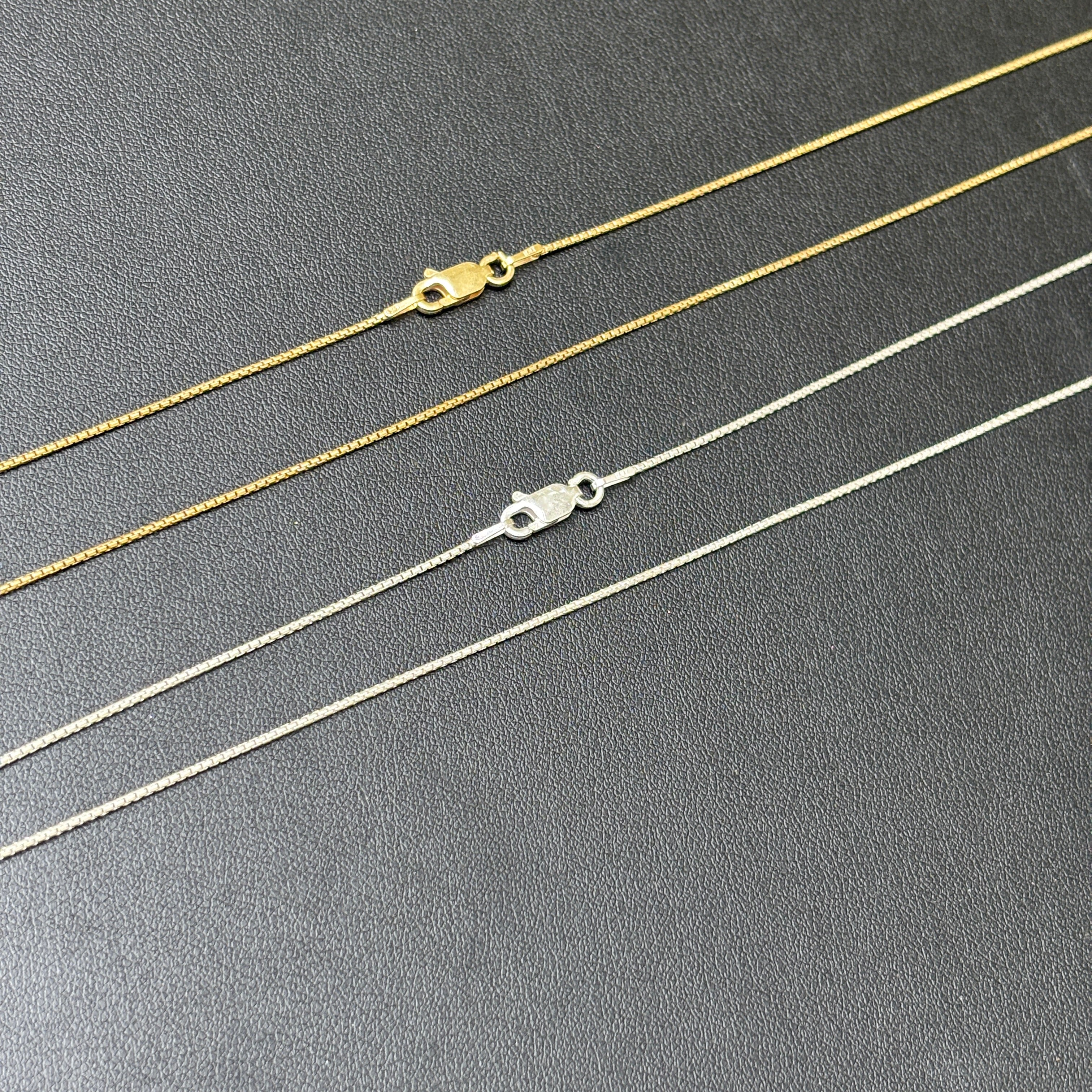 925 Sterling Silver 1mm Rounded Box Chain Necklace