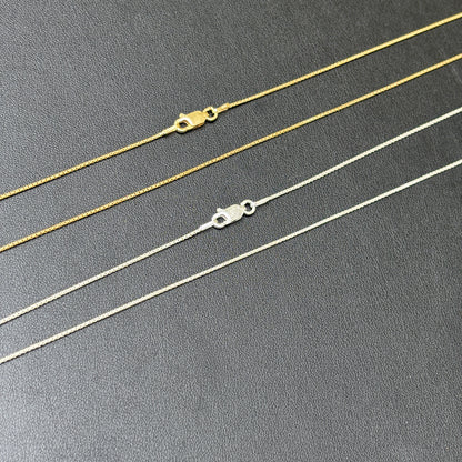 925 Sterling Silver 1mm Rounded Box Chain Necklace