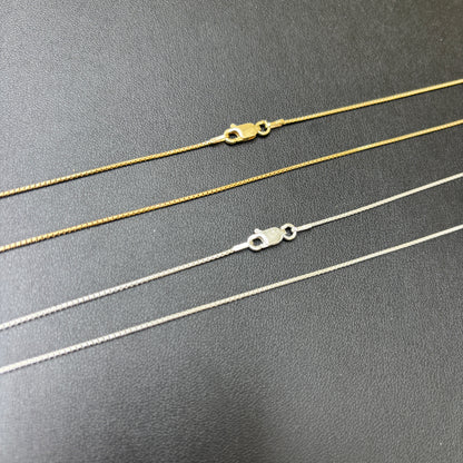 925 Sterling Silver 1mm Rounded Box Chain Necklace