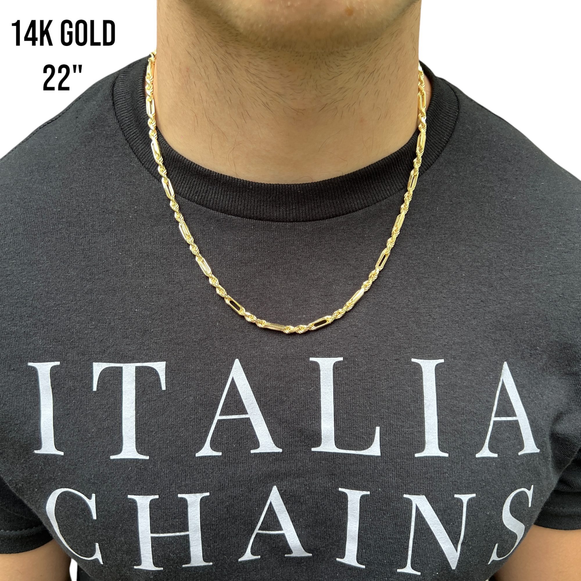 925 Sterling Silver 4mm Figarope Milano Chain Necklace