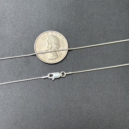 925 Sterling Silver 1mm Rounded Box Chain Necklace