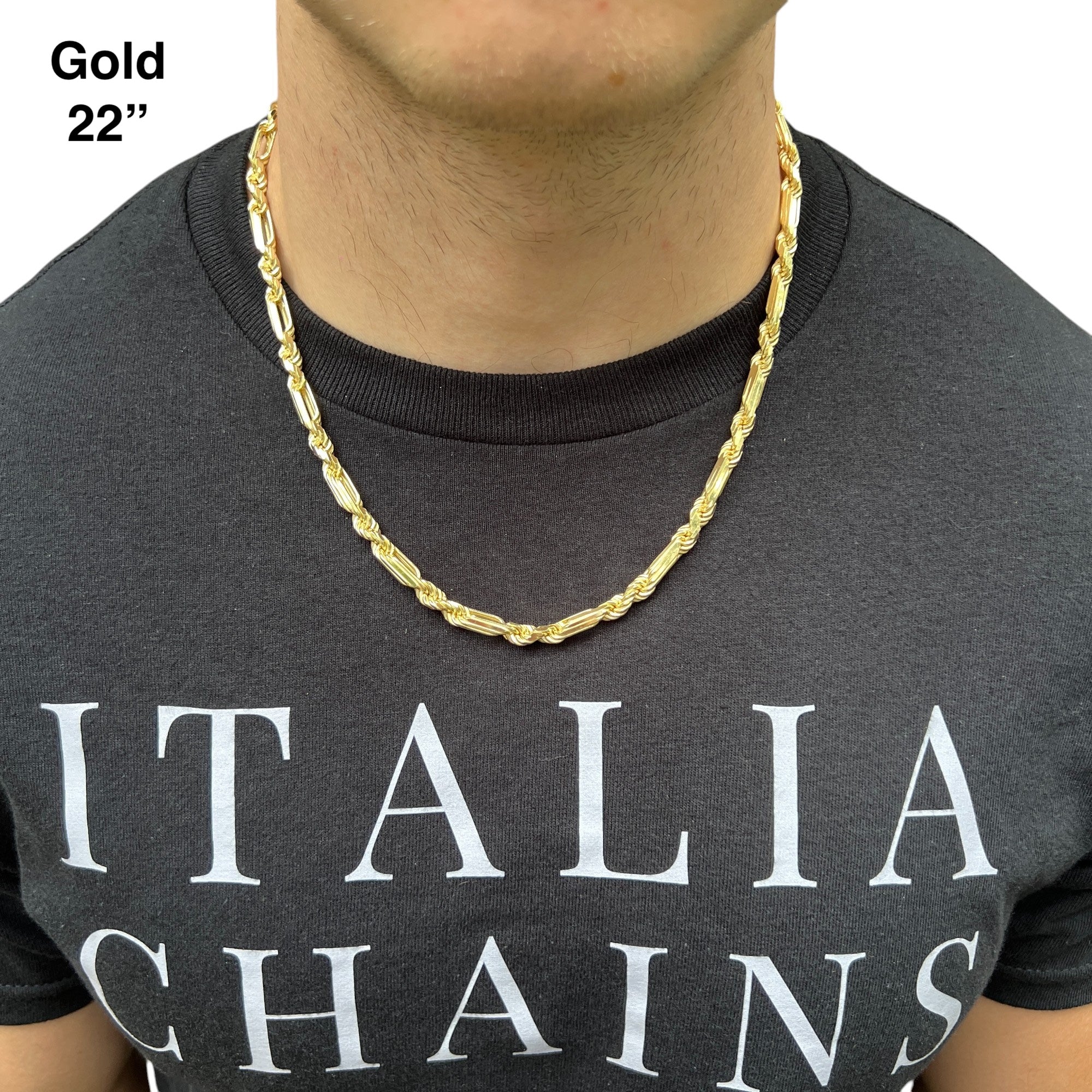 925 Sterling Silver 6mm Figarope Milano Chain Necklace