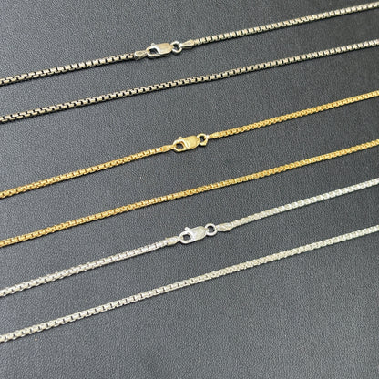 925 Sterling Silver 2mm Rounded Box Chain Necklace