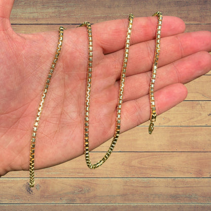 925 Sterling Silver 3mm Rounded Box Chain Necklace