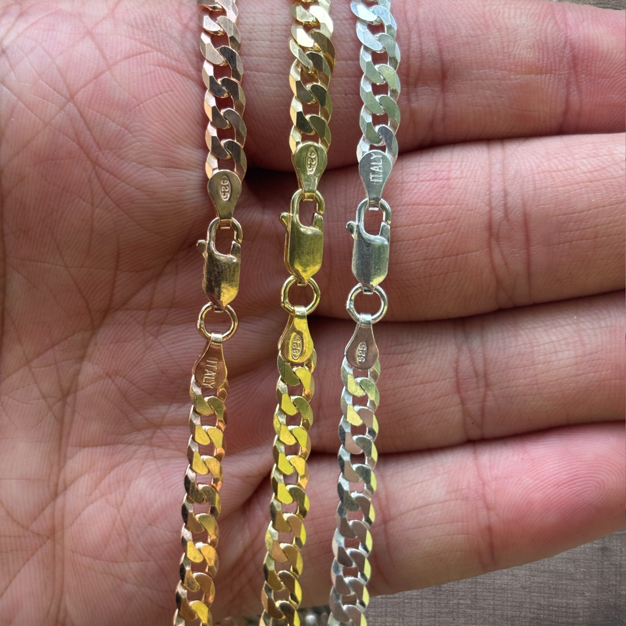 925 Sterling Silver 5mm Flat Curb Cuban Chain Necklace