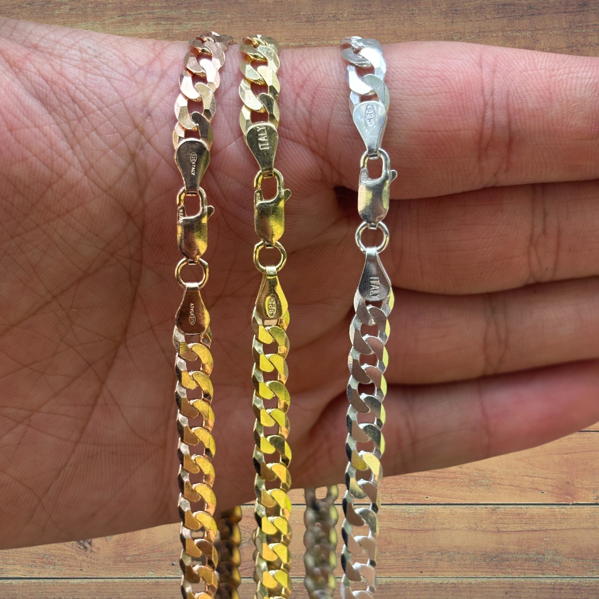 925 Sterling Silver 6mm Flat Curb Cuban Chain Necklace