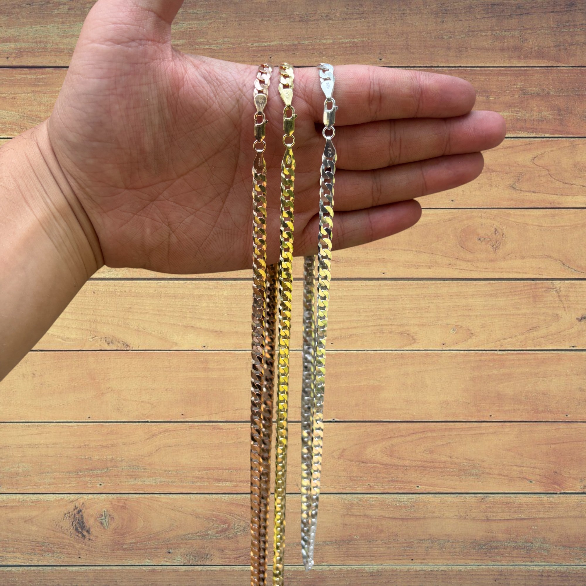 925 Sterling Silver 6mm Flat Curb Cuban Chain Necklace