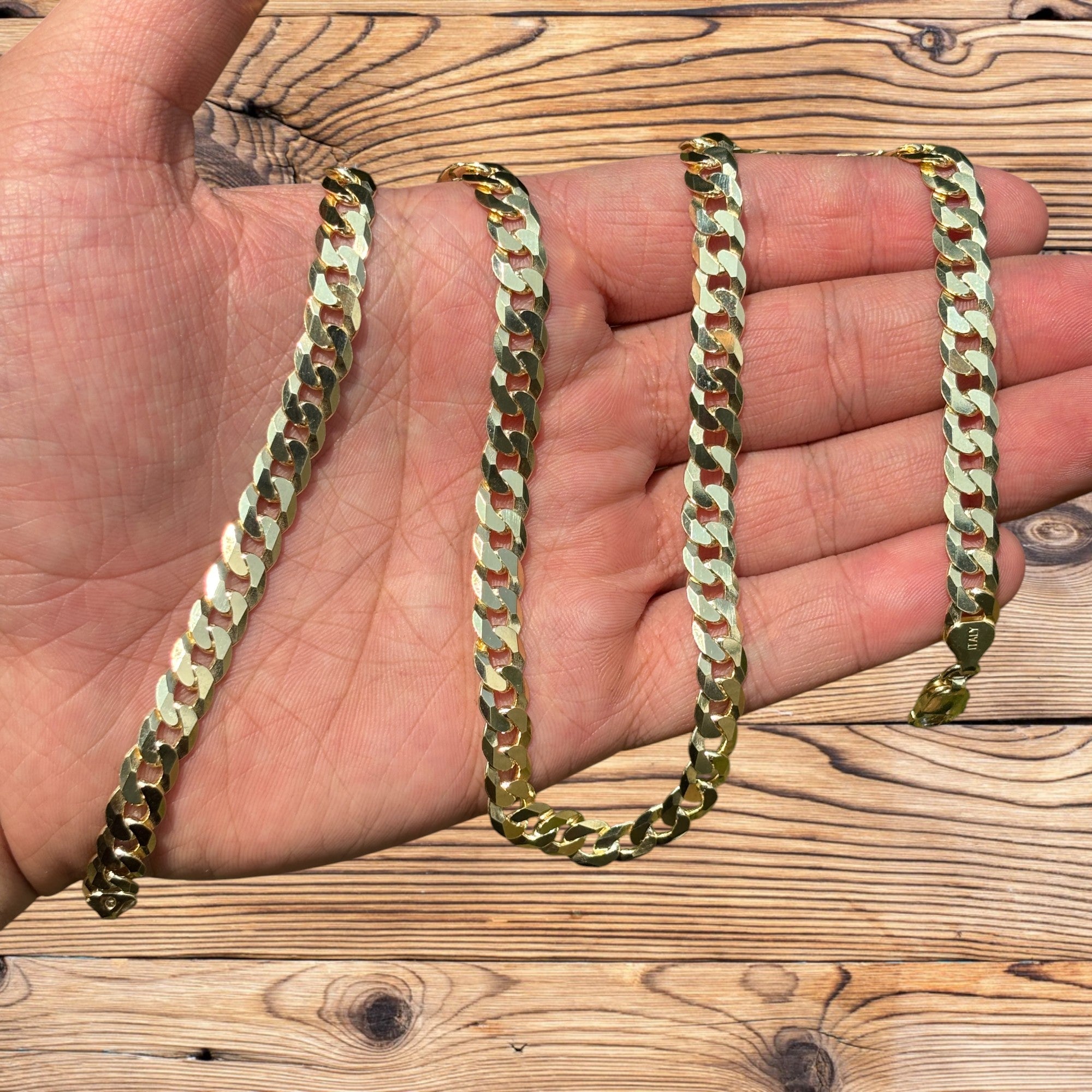 925 Sterling Silver 8mm Flat Curb Cuban Chain Necklace