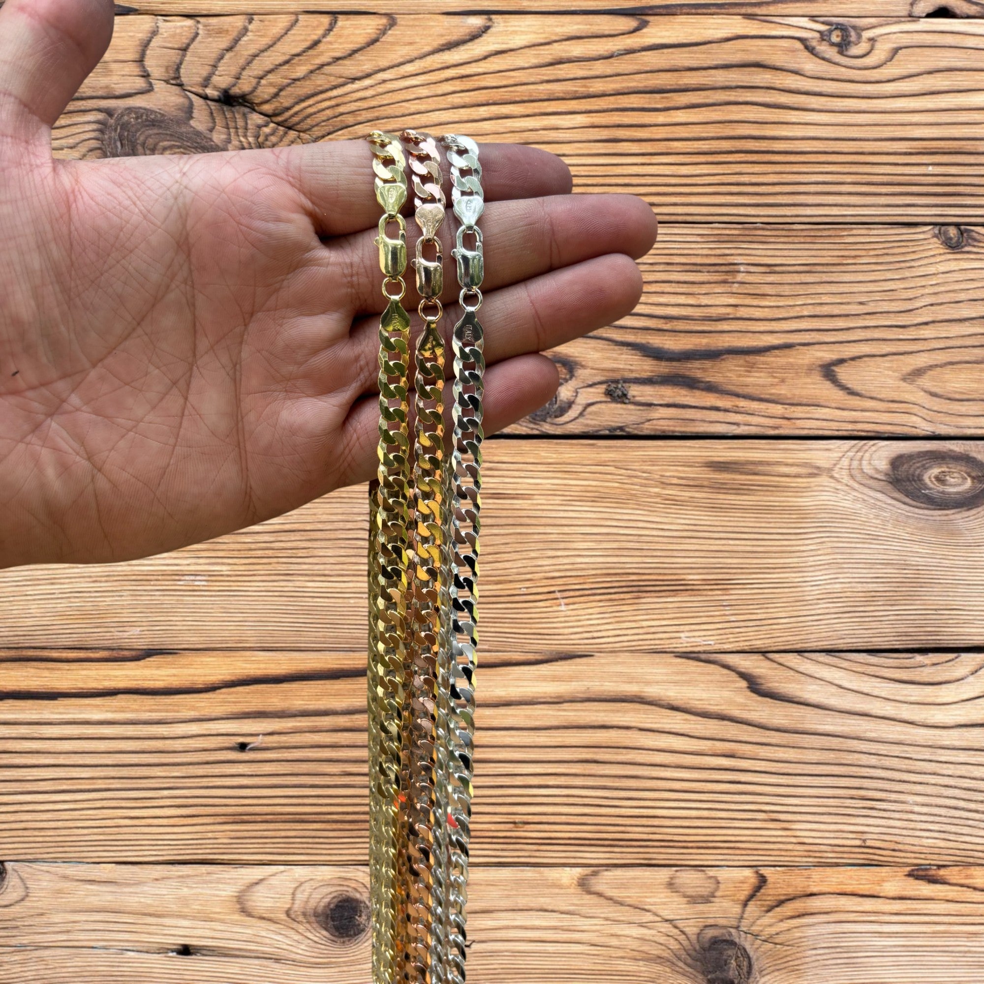 925 Sterling Silver 8mm Flat Curb Cuban Chain Necklace